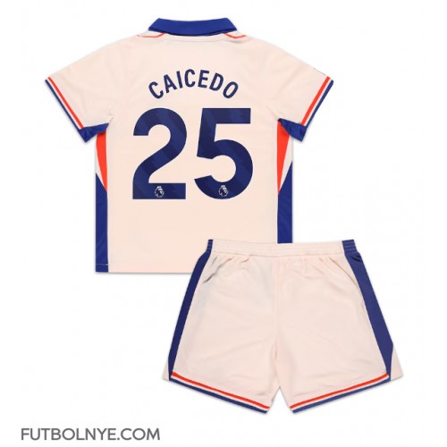 Camiseta Chelsea Moises Caicedo #25 Visitante Equipación para niños 2024-25 manga corta (+ pantalones cortos)